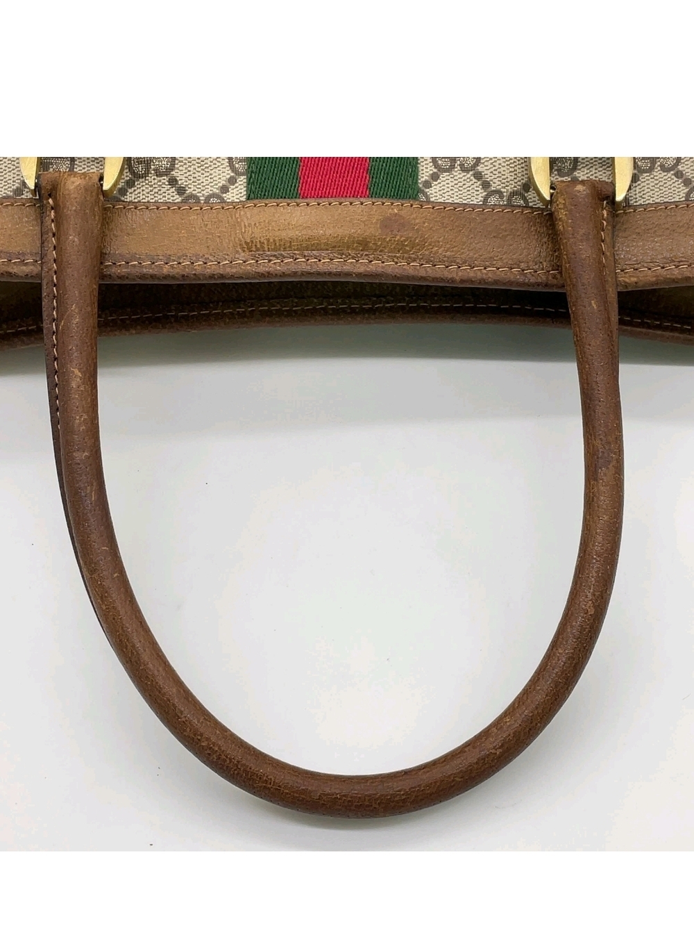 Gucci Brown GG Supreme Tote with Signature Web Stripe - Picture 10 of 16